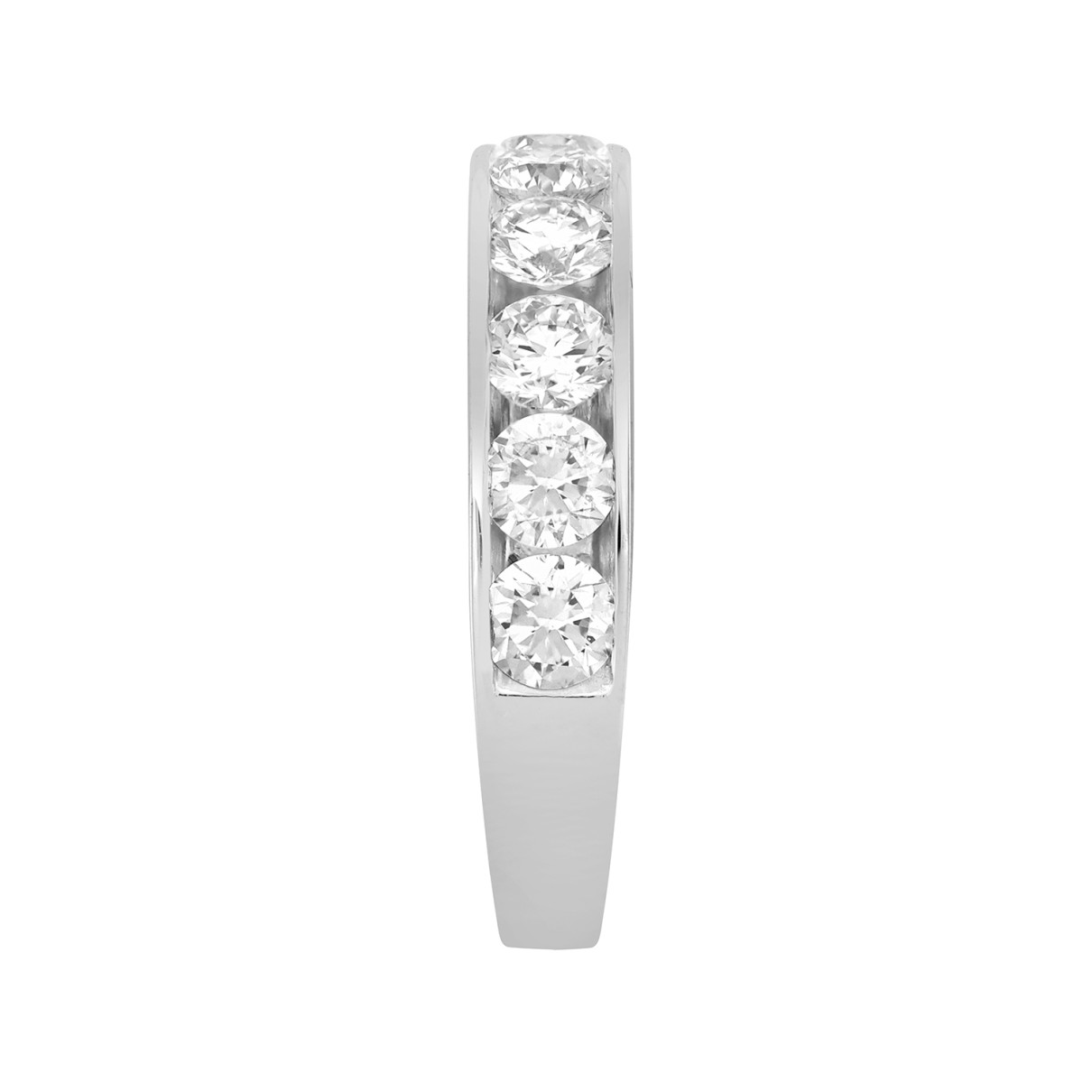 LADIES BAND 2CT ROUND DIAMOND 14K WHITE GOLD