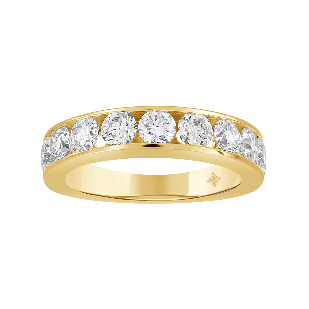 LADIES BAND 2CT ROUND DIAMOND 14K YELLOW GOLD