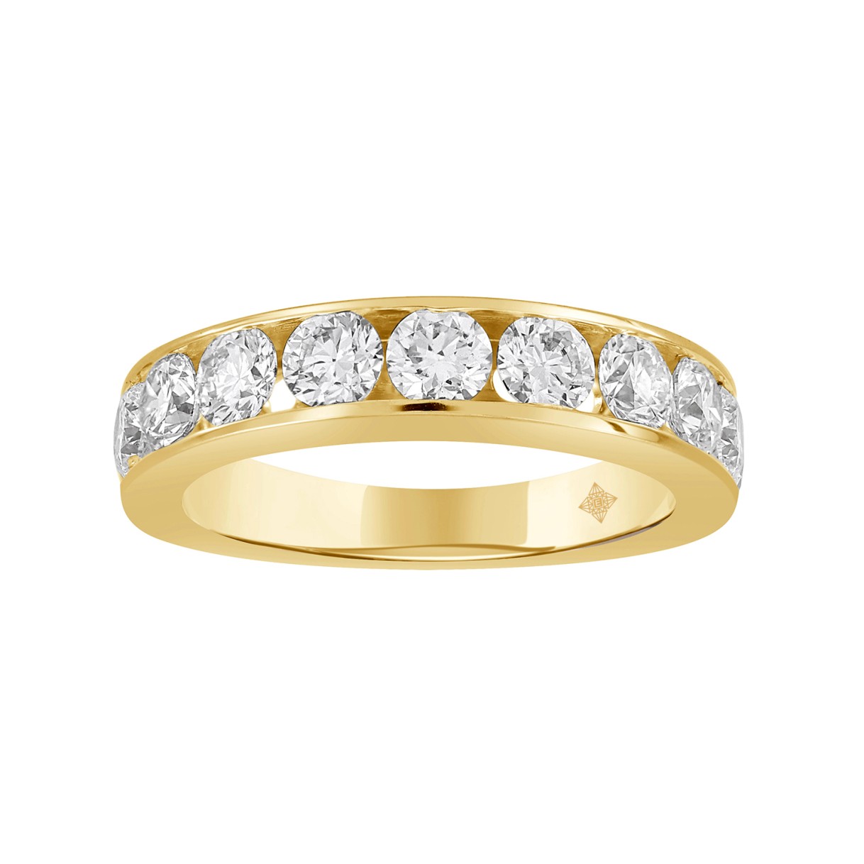 LADIES BAND 2CT ROUND DIAMOND 14K YELLOW GOLD