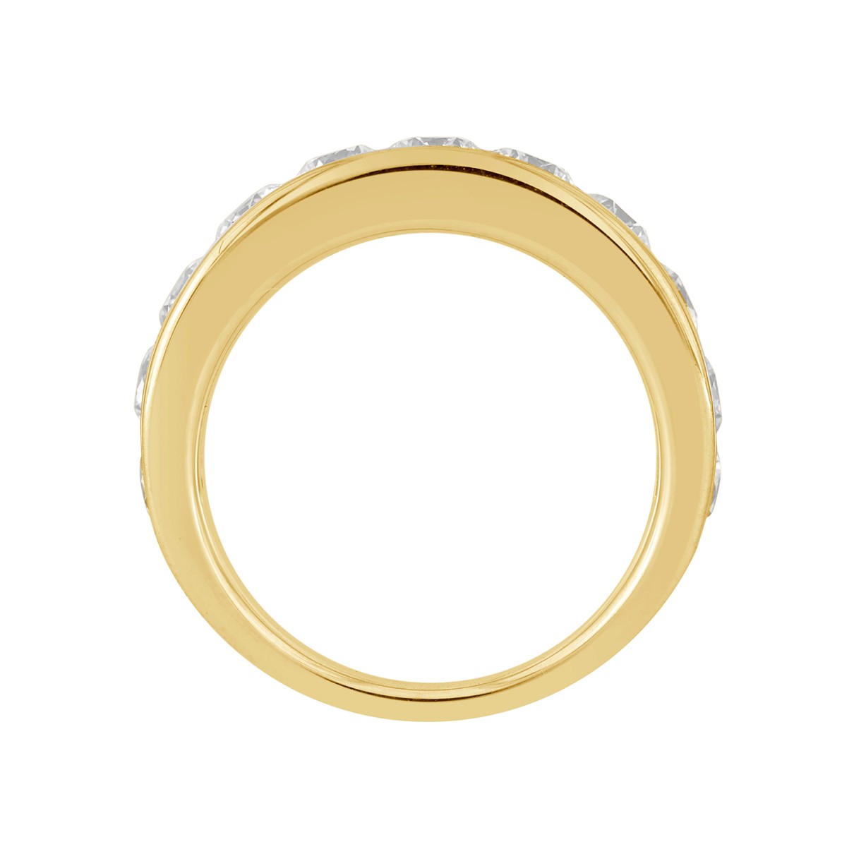 LADIES BAND 2CT ROUND DIAMOND 14K YELLOW GOLD