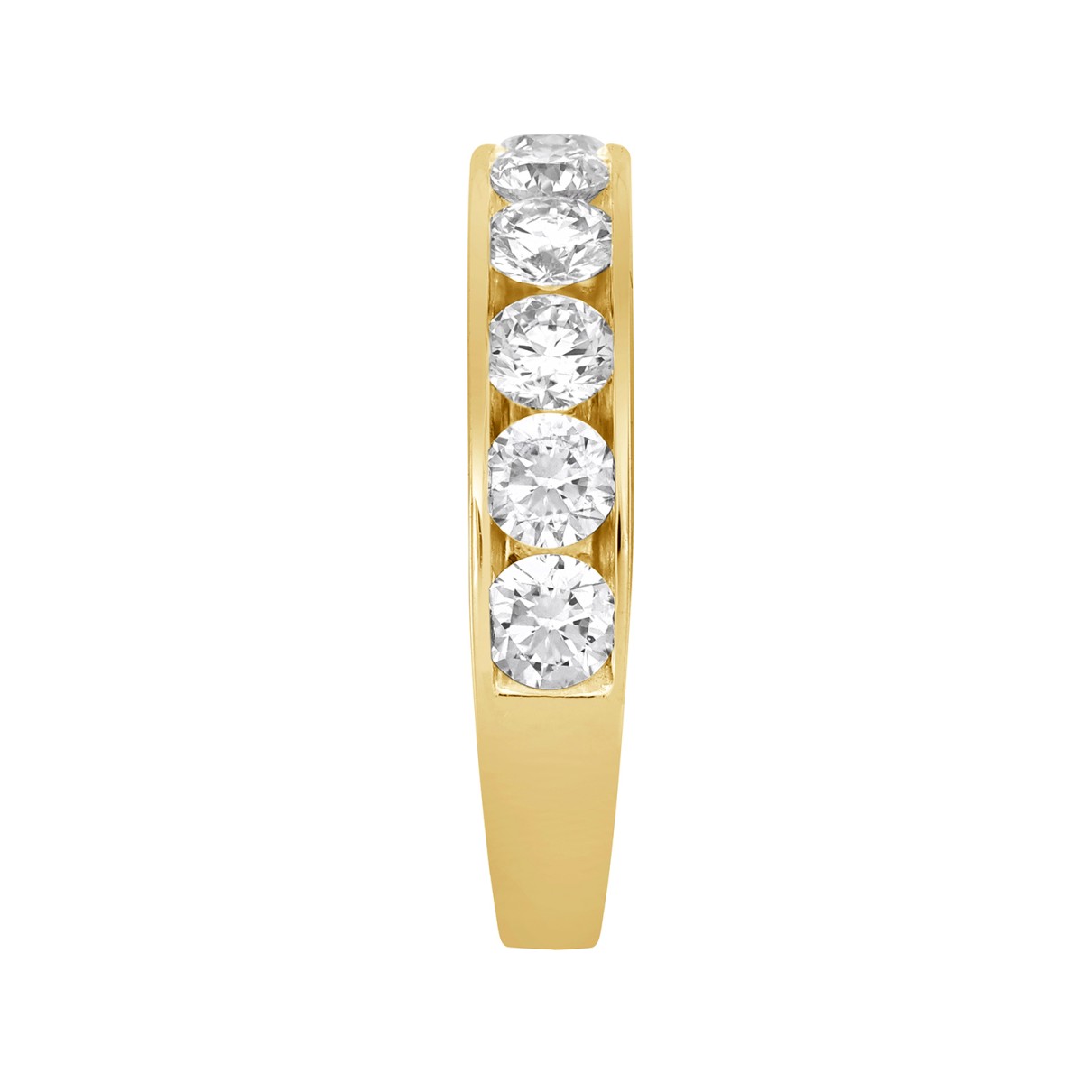 LADIES BAND 2CT ROUND DIAMOND 14K YELLOW GOLD