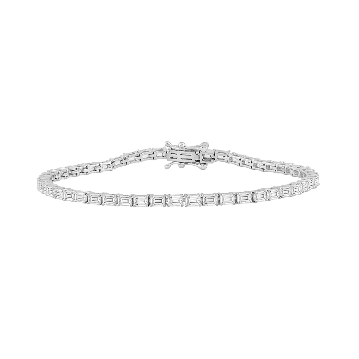 LADIES BRACELET 5CT EMERALD DIAMOND 14K WHITE GOLD...