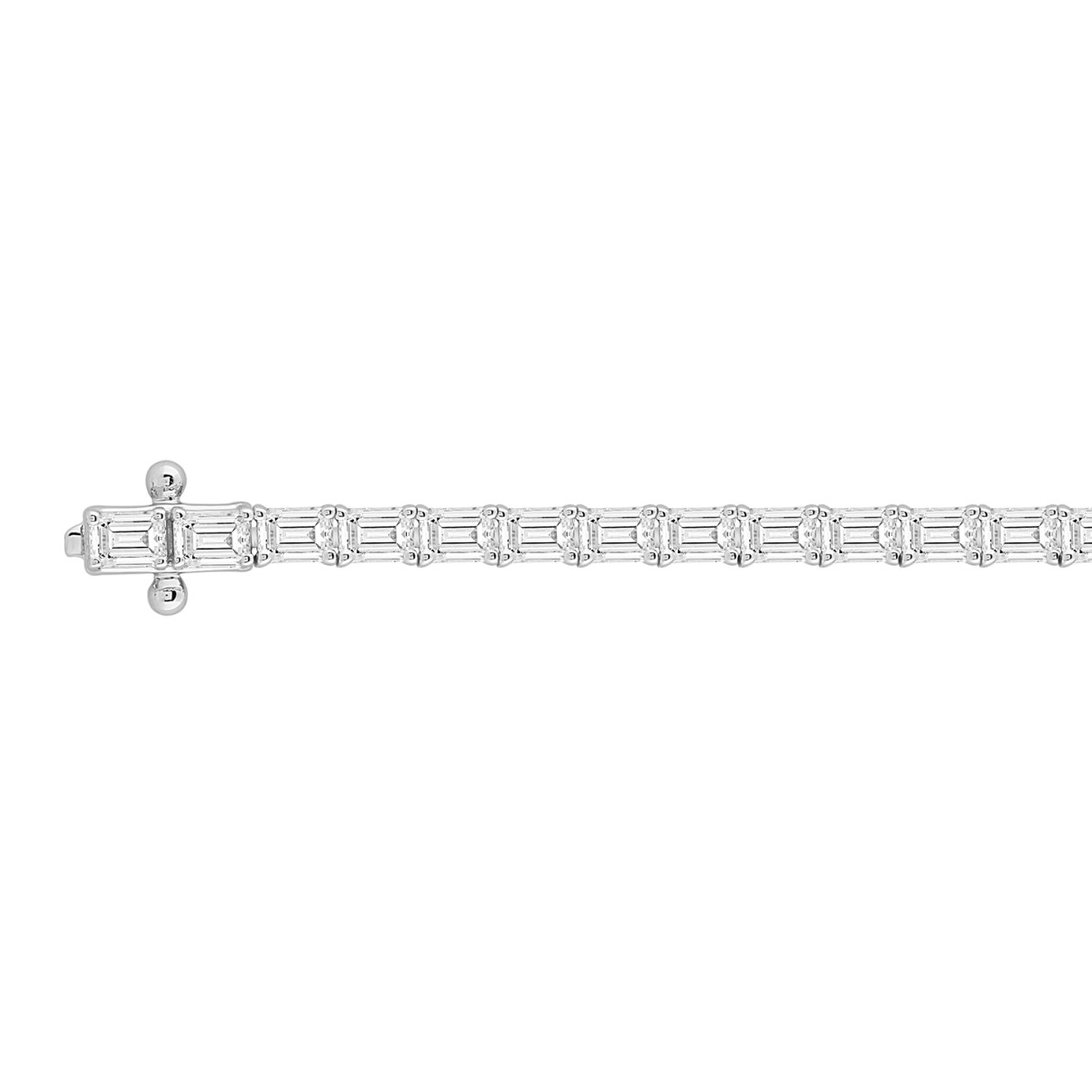 LADIES BRACELET 5CT EMERALD DIAMOND 14K WHITE GOLD