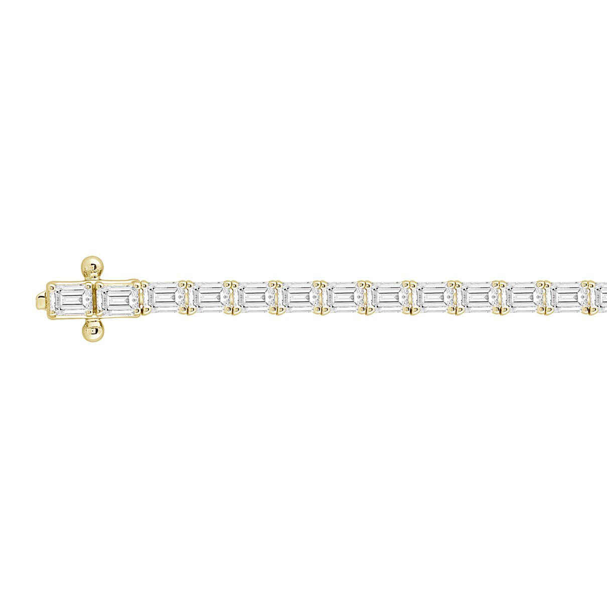 LADIES BRACELET 5CT EMERALD DIAMOND 14K YELLOW GOLD