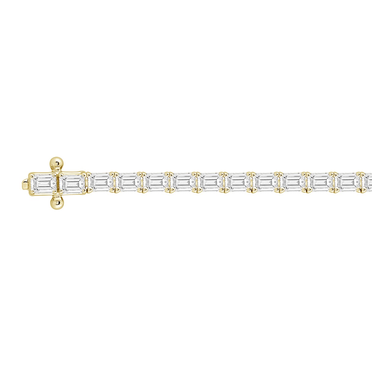 LADIES BRACELET 5CT EMERALD DIAMOND 14K YELLOW GOLD