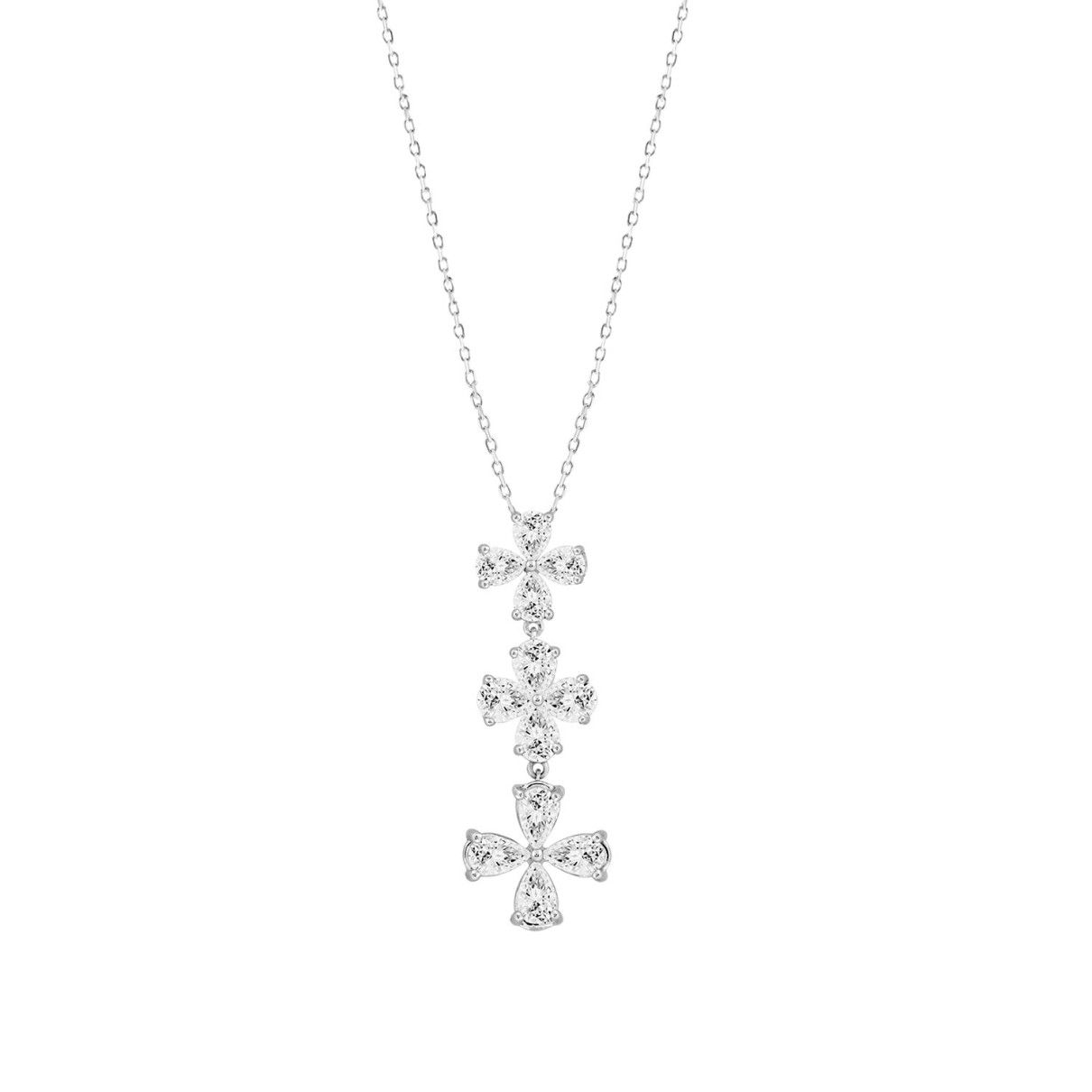 LADIES NECKLACE 2CT PEAR DIAMOND 14K WHITE GOLD