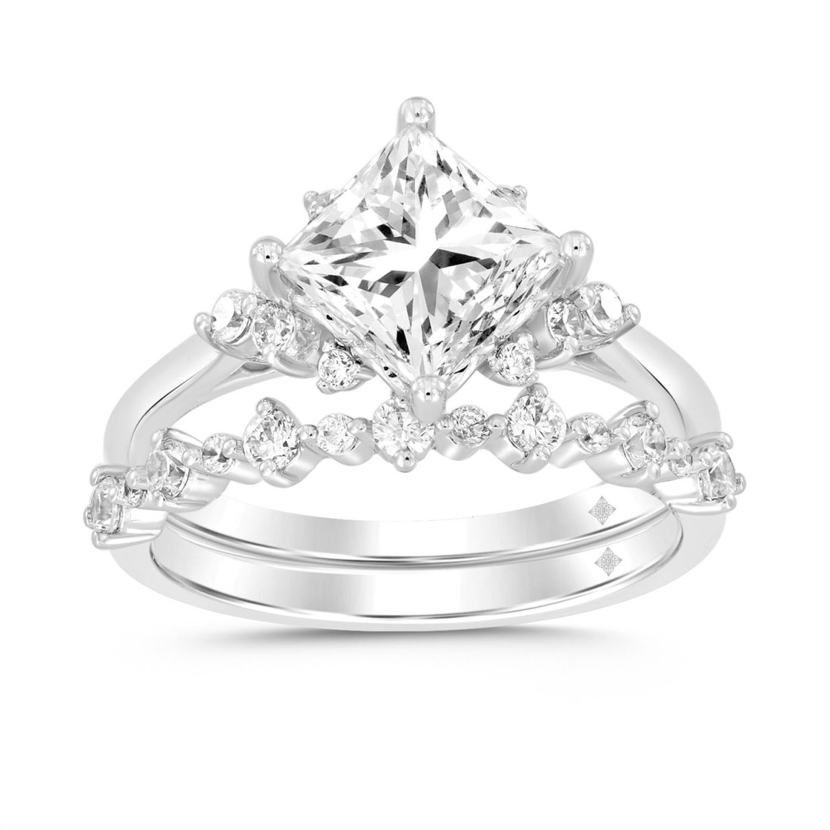 LADIES BRIDAL SET 2 1/2CT ROUND DIAMOND 14K WHITE ...