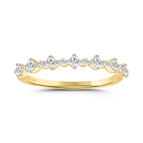 14K YELLOW GOLD 1/3CT ROUND DIAMOND LADIES BAND