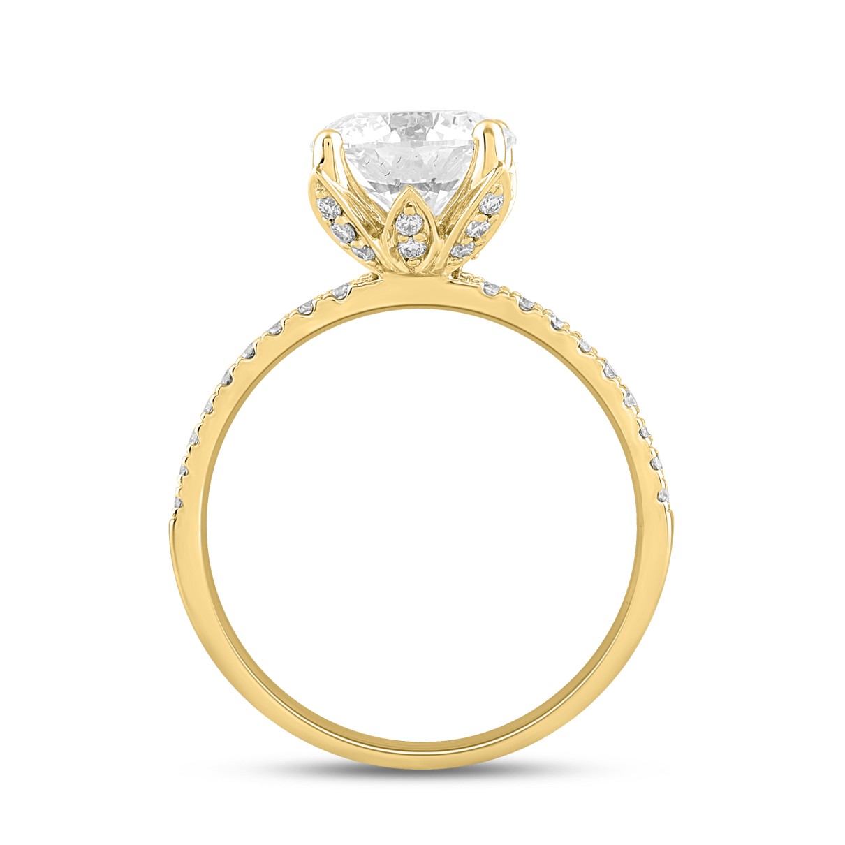 LADIES RING 2 1/4CT ROUND DIAMOND 14K YELLOW GOLD (CENTER STONE ROUND DIAMOND 2CT )