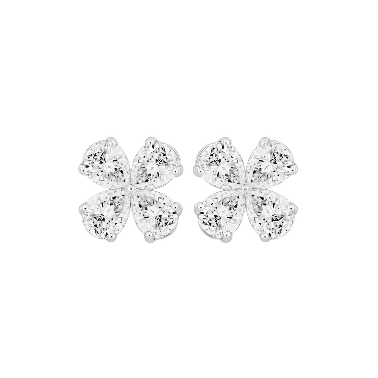 LADIES EARRINGS 1 1/3CT PEAR DIAMOND 14K WHITE GOLD