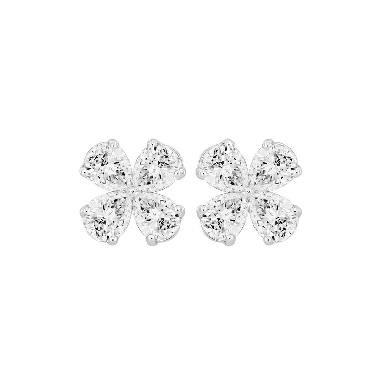 LADIES EARRINGS 1 1/3CT PEAR DIAMOND 14K WHITE GOLD