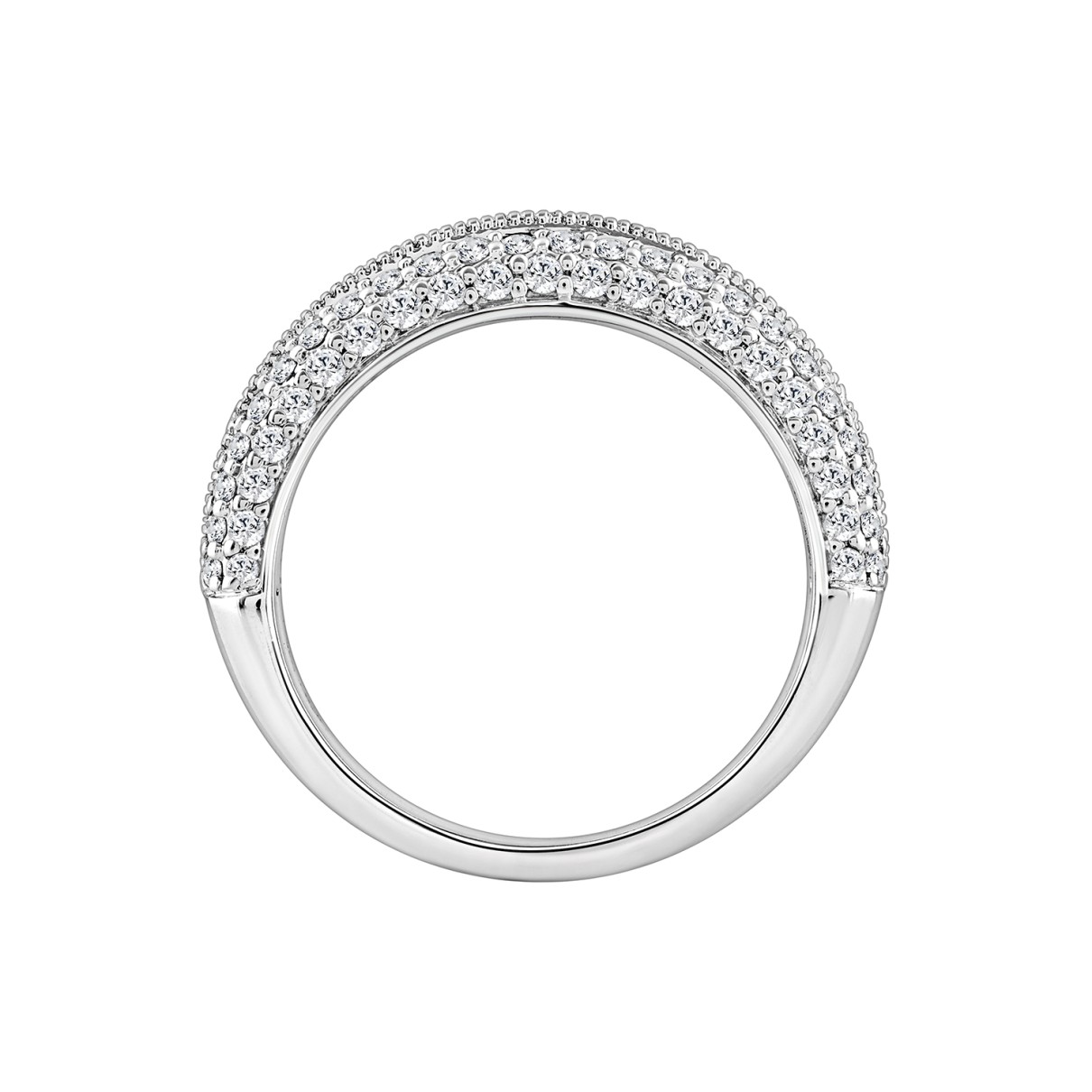 LADIES RING 3CT ROUND/PRINCESS DIAMOND 14K WHITE GOLD