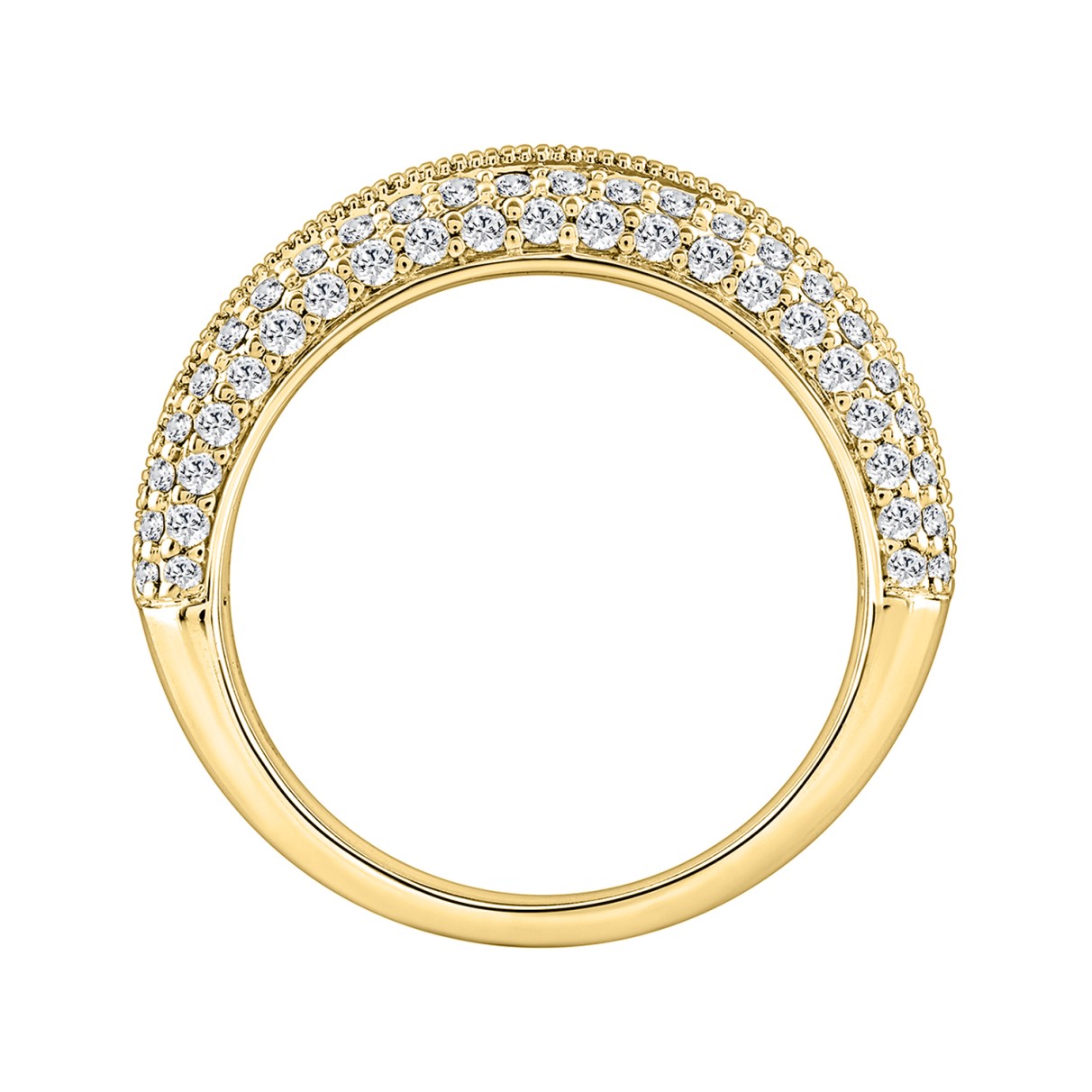 LADIES RING 3CT ROUND/PRINCESS DIAMOND 14K YELLOW GOLD