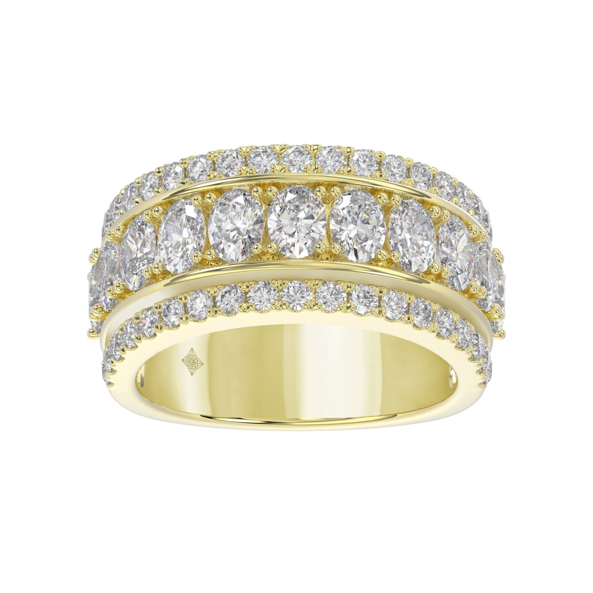 14K YELLOW GOLD 2 1/4CT ROUND/OVAL DIAMOND LADIES ...