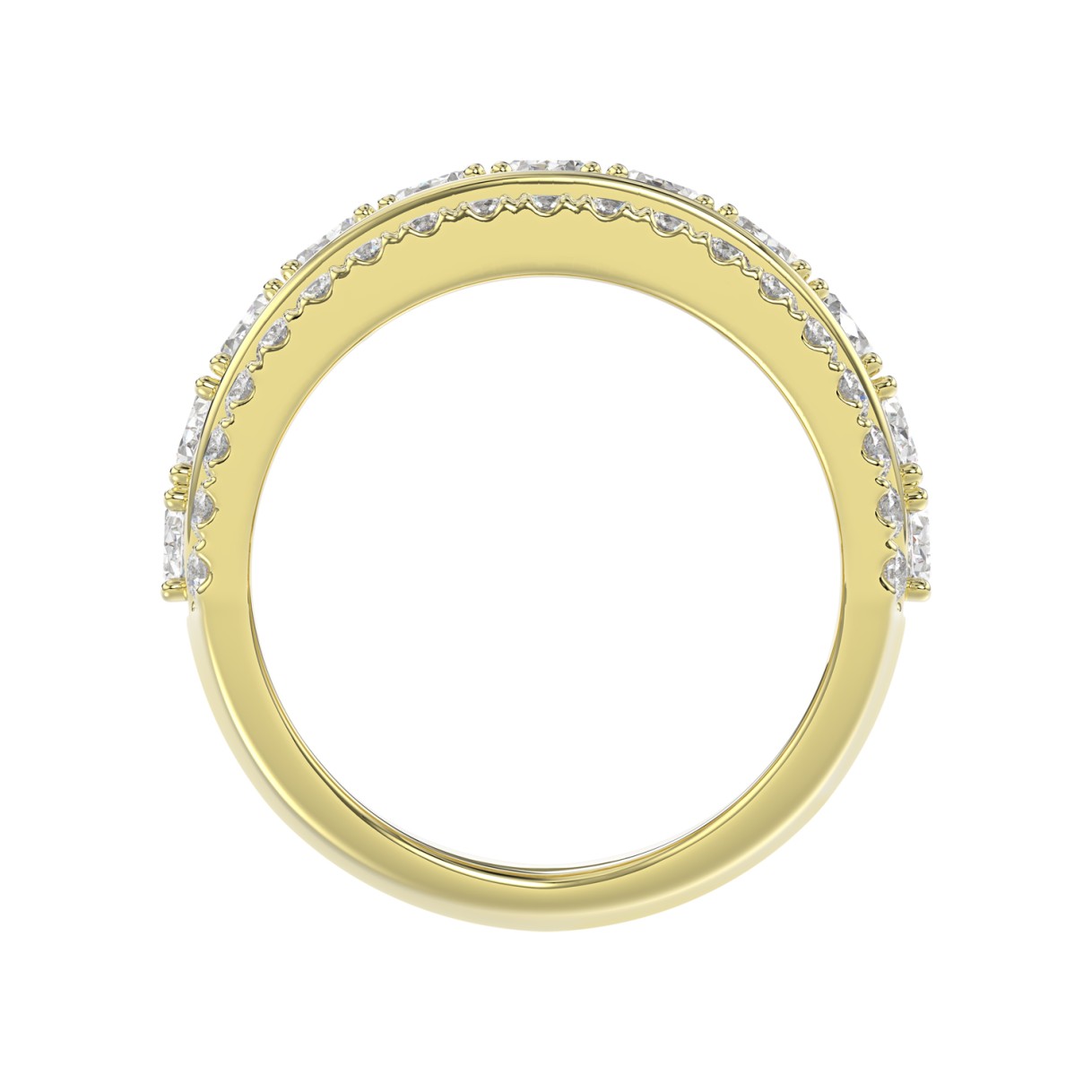 14K YELLOW GOLD 2 1/4CT ROUND/OVAL DIAMOND LADIES BAND
