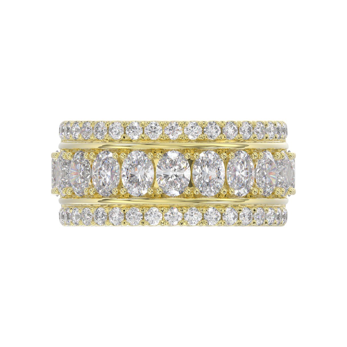 14K YELLOW GOLD 2 1/4CT ROUND/OVAL DIAMOND LADIES BAND
