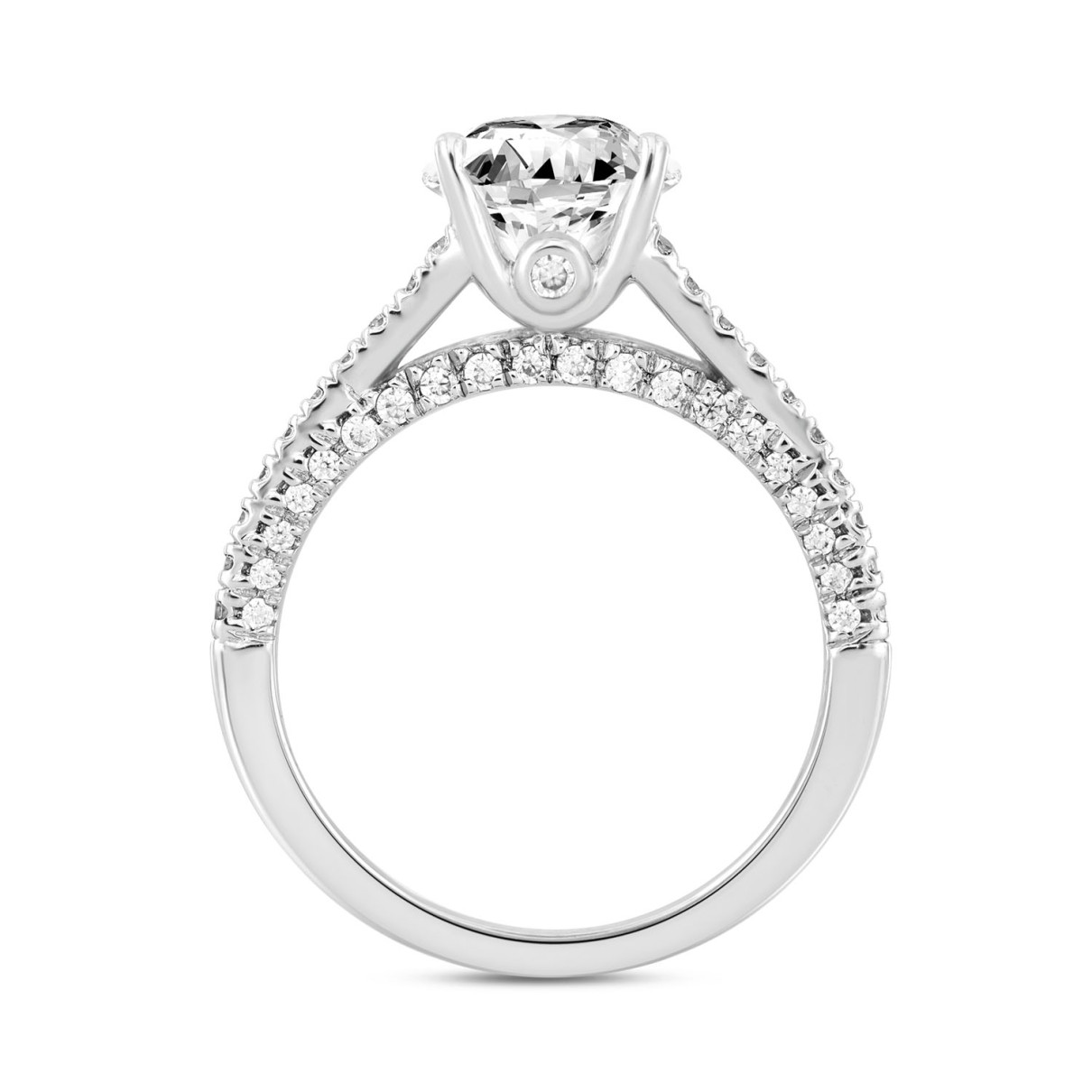 LADIES RING 3 1/2CT ROUND/PRINCESS/OVAL DIAMOND 14K WHITE GOLD (CENTER STONE OVAL DIAMOND 2CT )