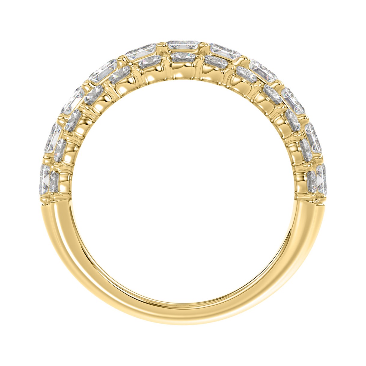 LADIES BAND 3 1/2CT ROUND/EMERALD DIAMOND 14K YELLOW GOLD