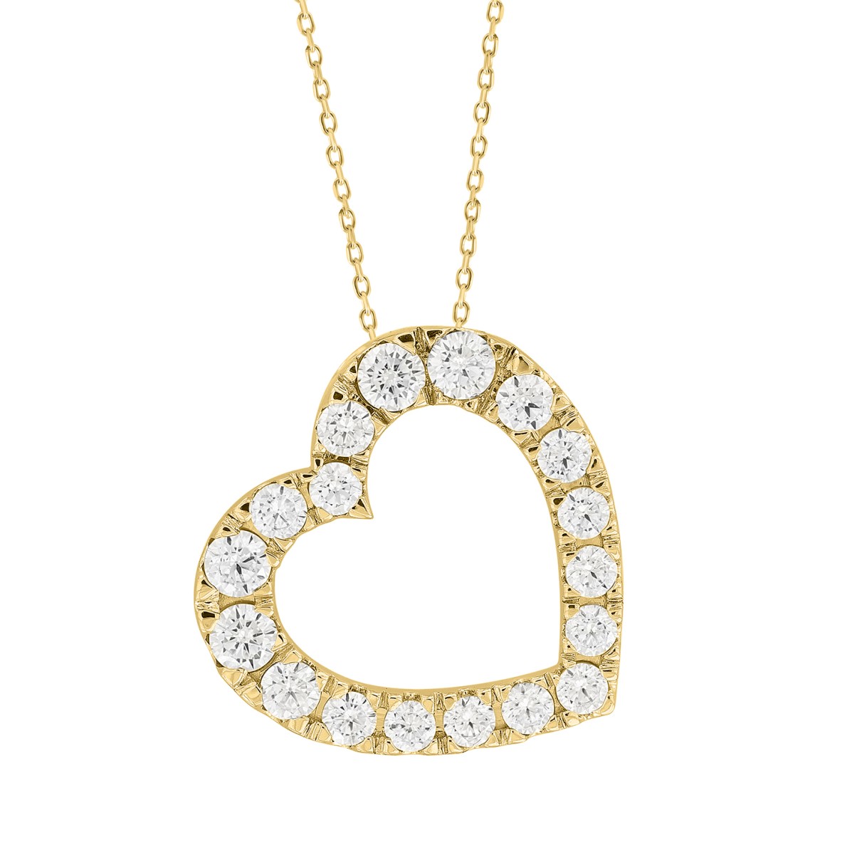 LADIES PENDANT 1 1/2CT ROUND DIAMOND 14K YELLOW GOLD