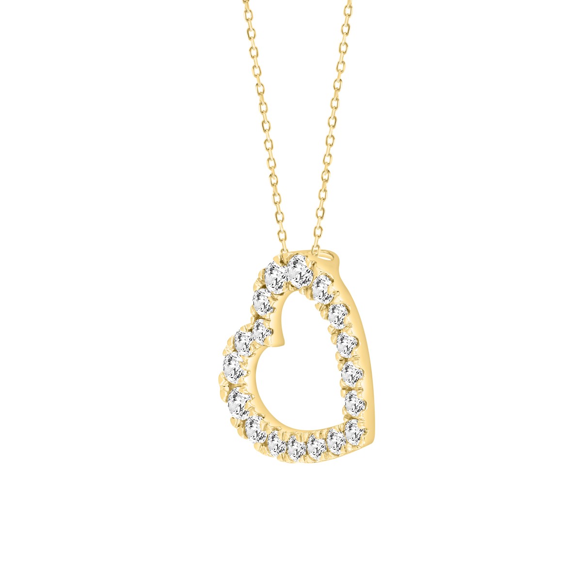 LADIES PENDANT 1 1/2CT ROUND DIAMOND 14K YELLOW GOLD