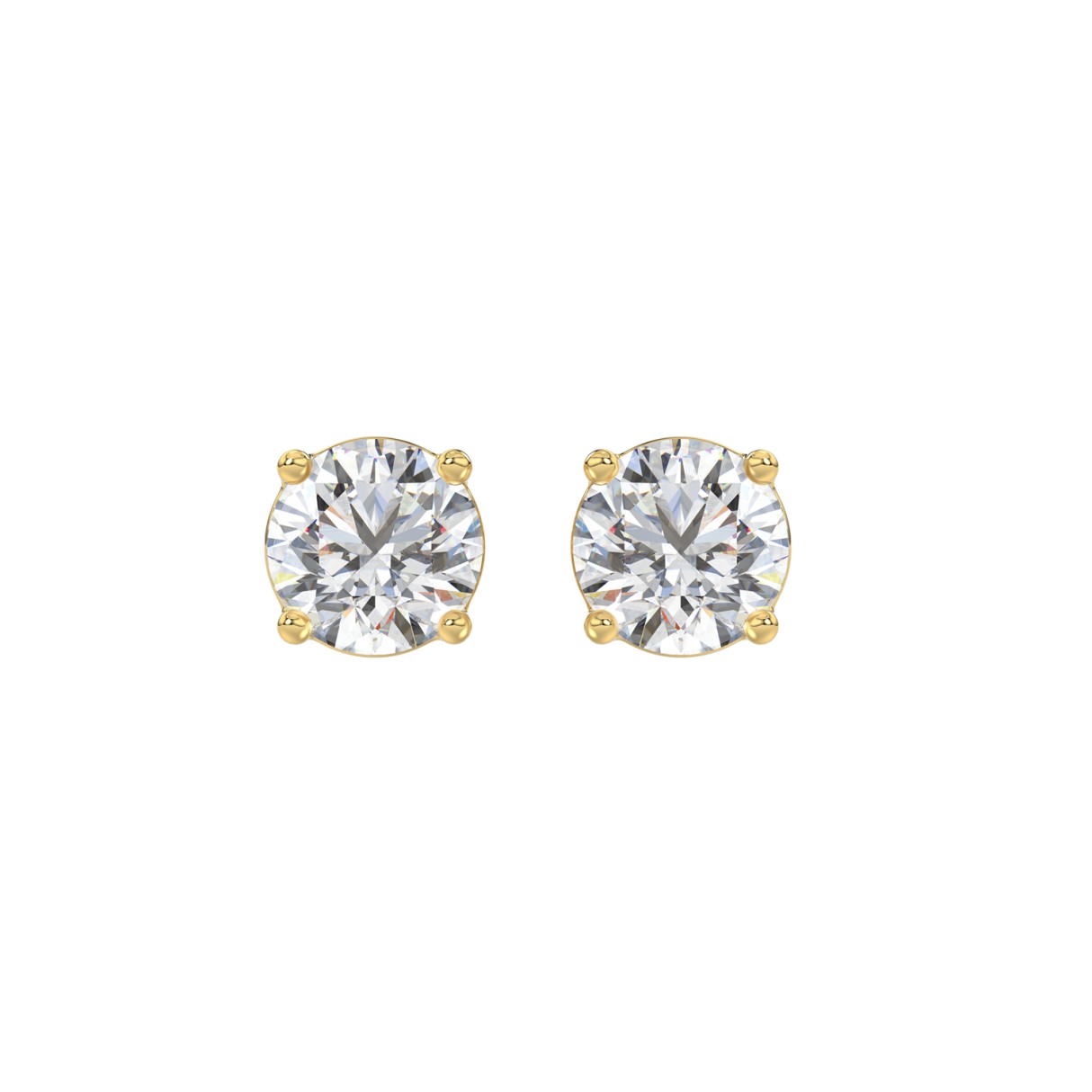 LADIES SOLITAIRE EARRINGS 2 1/2CT ROUND DIAMOND 14...