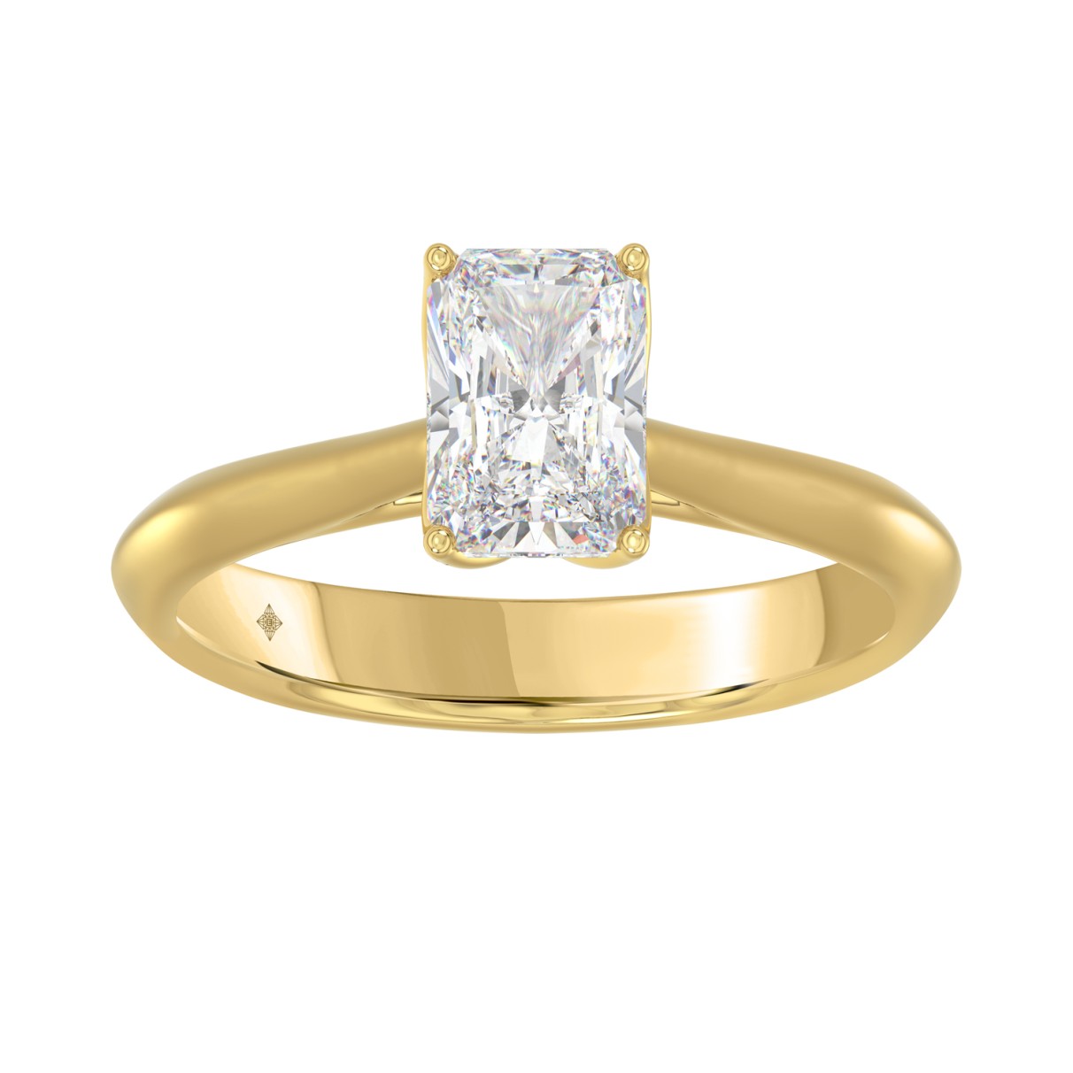 LADIES SOLITAIRE RING 1 1/2CT RADIANT DIAMOND 14K ...