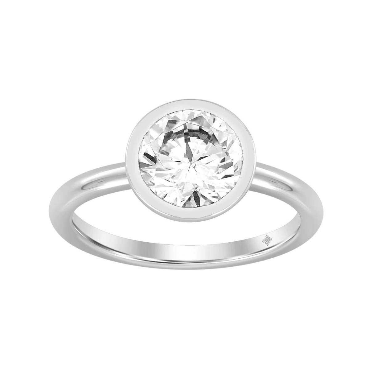 LADIES SOLITAIRE RING 2CT ROUND DIAMOND 14K WHITE GOLD (CENTER STONE ROUND DIAMOND 2CT )