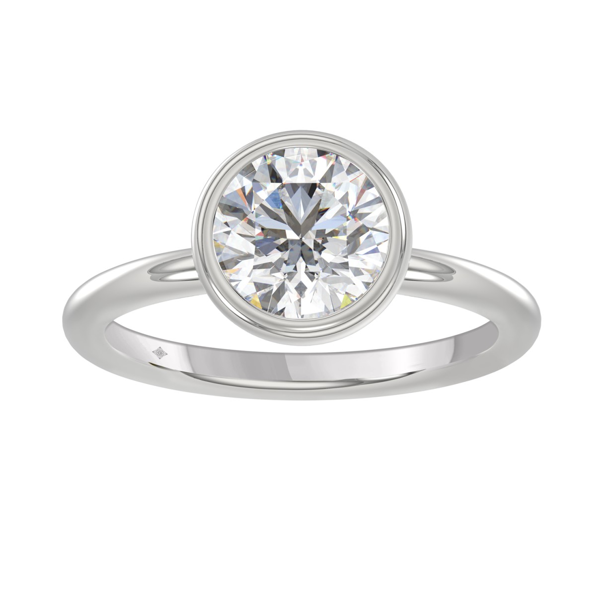 LADIES SOLITAIRE RING 2CT ROUND DIAMOND 14K WHITE ...