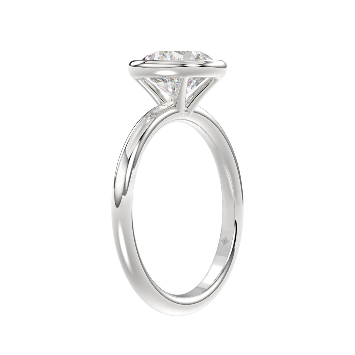 LADIES SOLITAIRE RING 2CT ROUND DIAMOND 14K WHITE GOLD (CENTER STONE ROUND DIAMOND 2CT )