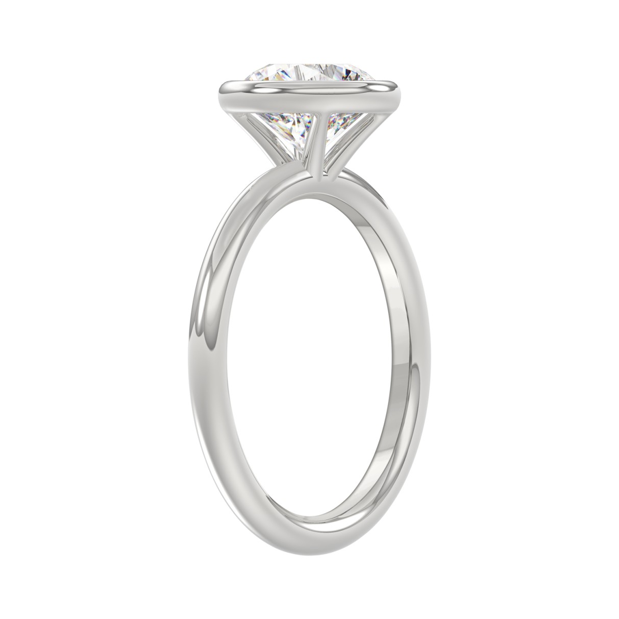 LADIES SOLITAIRE RING 2CT ROUND DIAMOND 14K WHITE GOLD (CENTER STONE ROUND DIAMOND 2CT )