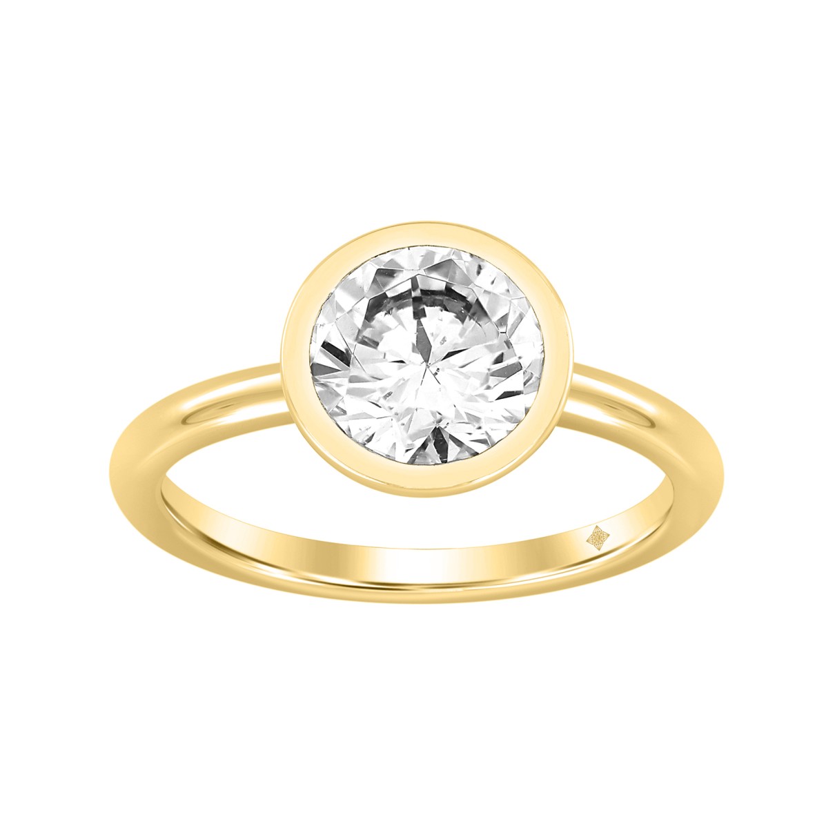 LADIES SOLITAIRE RING 2CT ROUND DIAMOND 14K YELLOW GOLD (CENTER STONE ROUND DIAMOND 2CT )