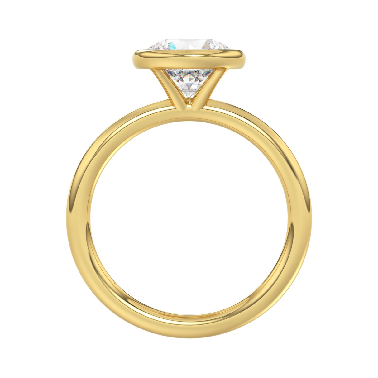 LADIES SOLITAIRE RING 2CT ROUND DIAMOND 14K YELLOW GOLD (CENTER STONE ROUND DIAMOND 2CT )