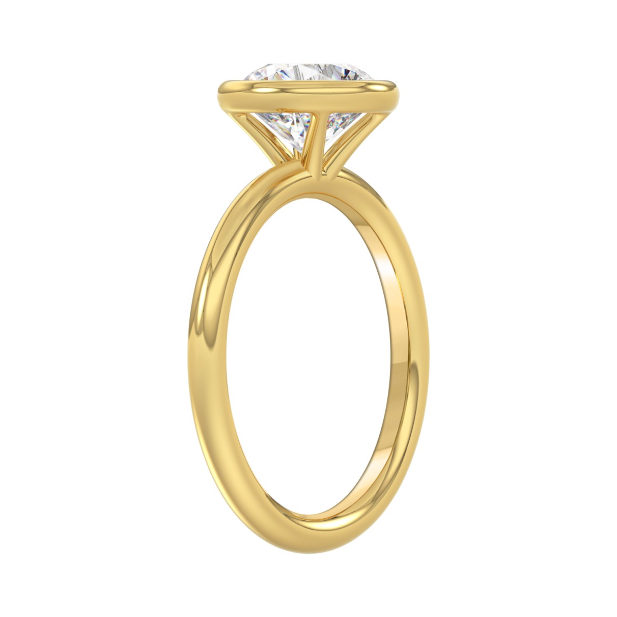 LADIES SOLITAIRE RING 2CT ROUND DIAMOND 14K YELLOW GOLD (CENTER STONE ROUND DIAMOND 2CT )