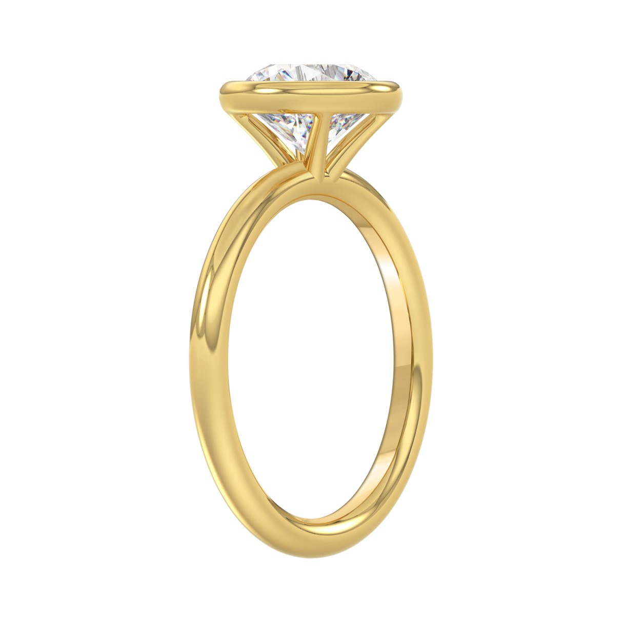 LADIES SOLITAIRE RING 2CT ROUND DIAMOND 14K YELLOW GOLD (CENTER STONE ROUND DIAMOND 2CT )