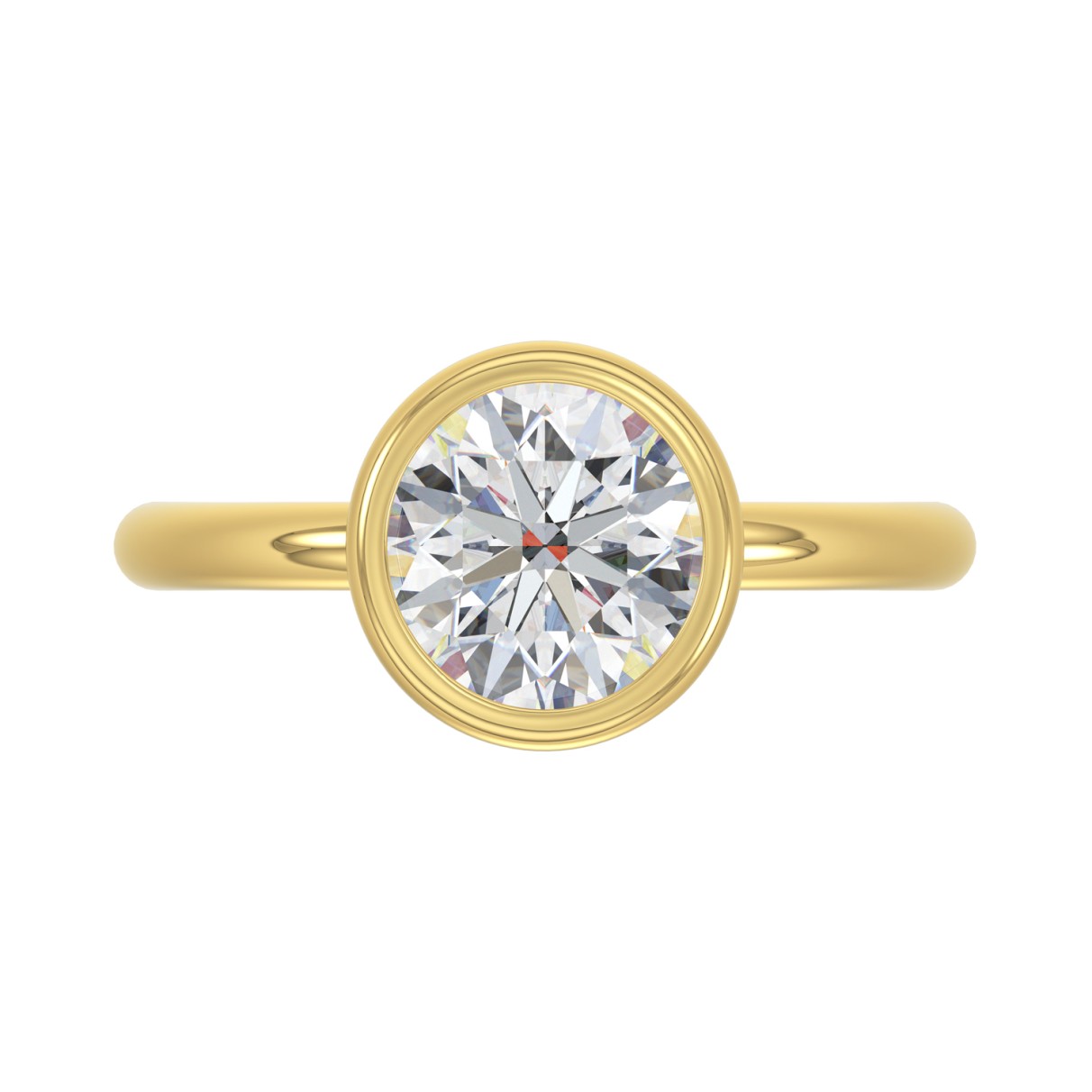 LADIES SOLITAIRE RING 2CT ROUND DIAMOND 14K YELLOW GOLD (CENTER STONE ROUND DIAMOND 2CT )