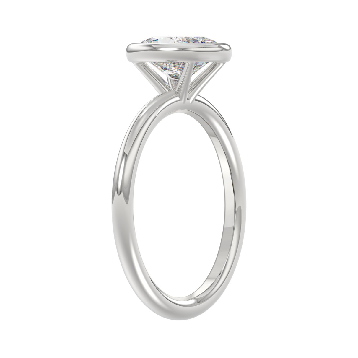 LADIES SOLITAIRE RING 2CT OVAL DIAMOND 14K WHITE GOLD (CENTER STONE OVAL DIAMOND 2CT )