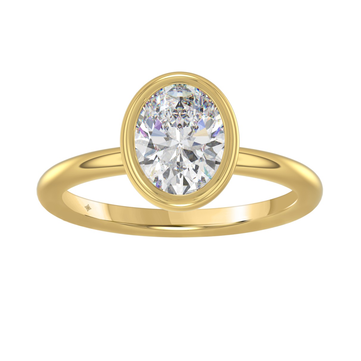 LADIES SOLITAIRE RING 2CT OVAL DIAMOND 14K YELLOW GOLD (CENTER STONE OVAL DIAMOND 2CT )