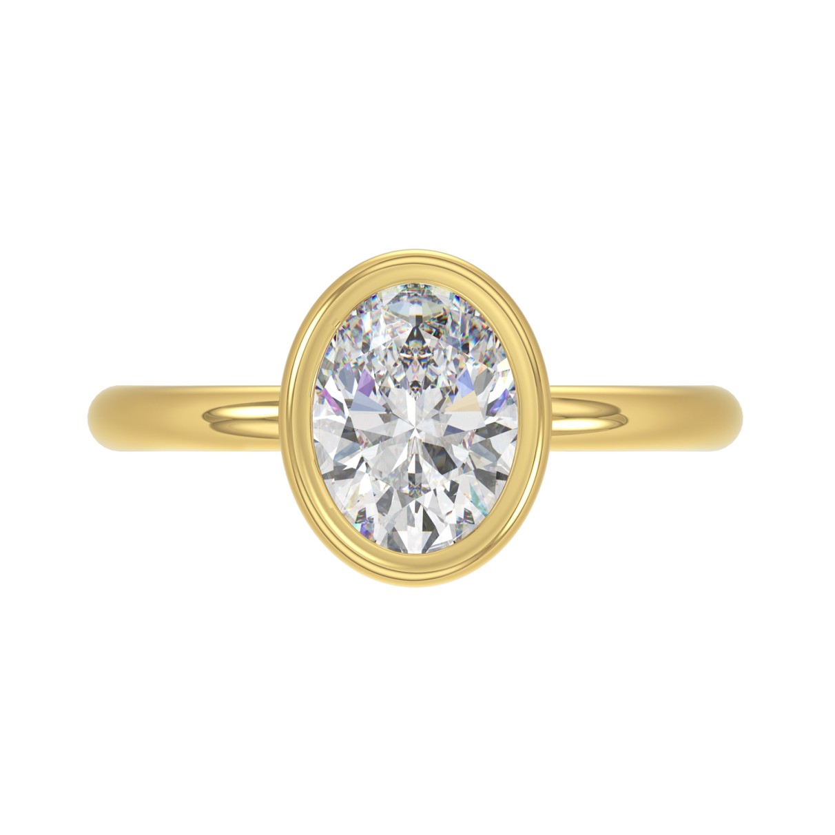 LADIES SOLITAIRE RING 2CT OVAL DIAMOND 14K YELLOW GOLD (CENTER STONE OVAL DIAMOND 2CT )