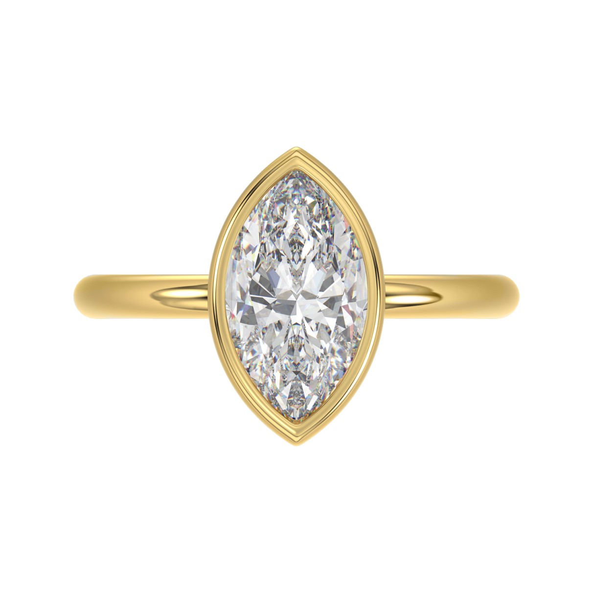 LADIES SOLITAIRE RING 2CT MARQUISE DIAMOND 14K YELLOW GOLD (CENTER STONE MARQUISE DIAMOND 2CT )