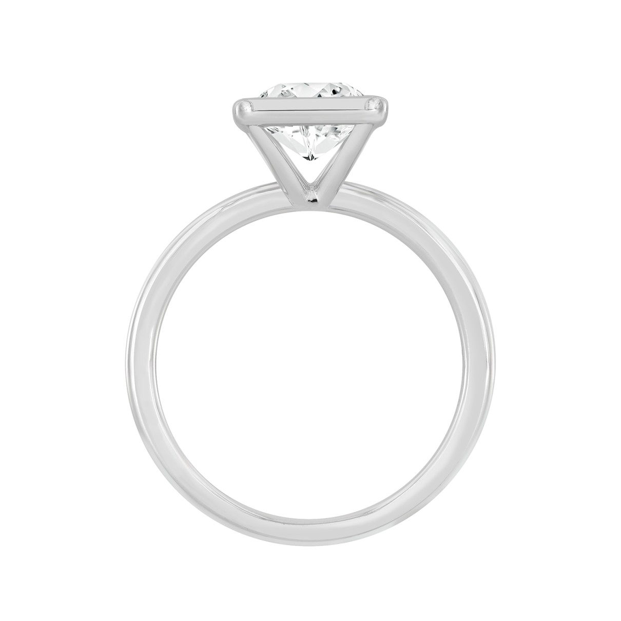 LADIES SOLITAIRE RING 2CT PRINCESS DIAMOND 14K WHITE GOLD (CENTER STONE PRINCESS DIAMOND 2CT )