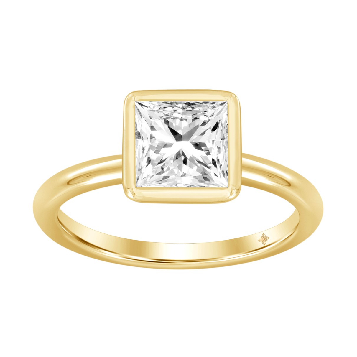 LADIES RING 2CT PRINCESS DIAMOND 14K YELLOW GOLD (...