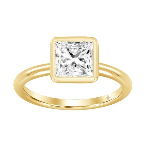 LADIES RING 2CT PRINCESS DIAMOND 14K YELLOW GOLD (CENTER STONE PRINCESS DIAMOND 2CT )