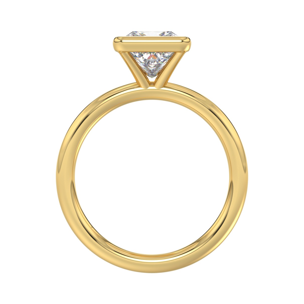 LADIES SOLITAIRE RING 2CT PRINCESS DIAMOND 14K YELLOW GOLD (CENTER STONE PRINCESS DIAMOND 2CT )