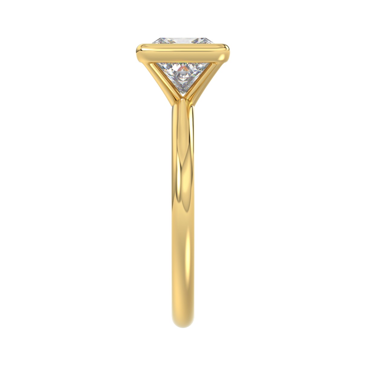 LADIES SOLITAIRE RING 2CT PRINCESS DIAMOND 14K YELLOW GOLD (CENTER STONE PRINCESS DIAMOND 2CT )