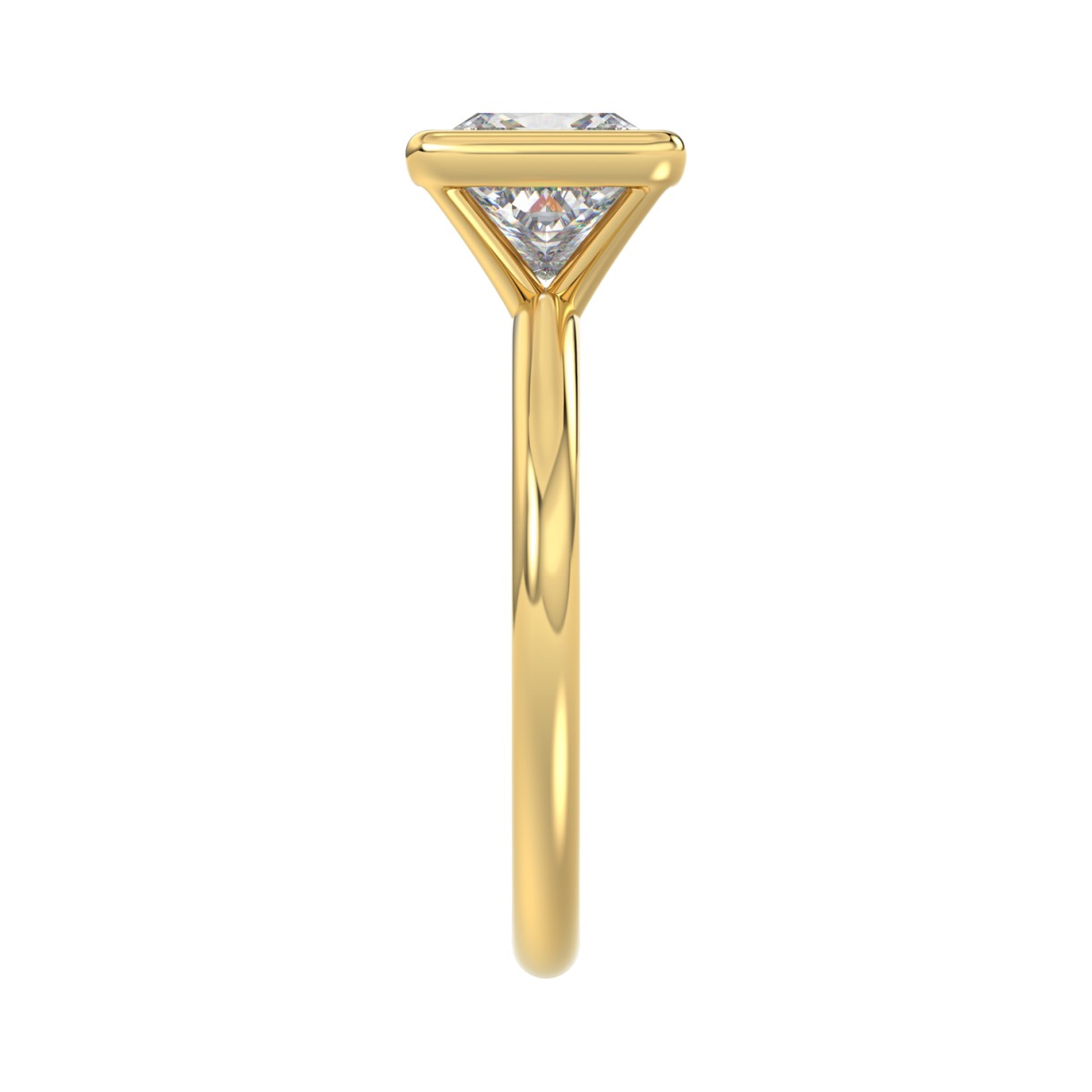 LADIES SOLITAIRE RING 2CT PRINCESS DIAMOND 14K YELLOW GOLD (CENTER STONE PRINCESS DIAMOND 2CT )
