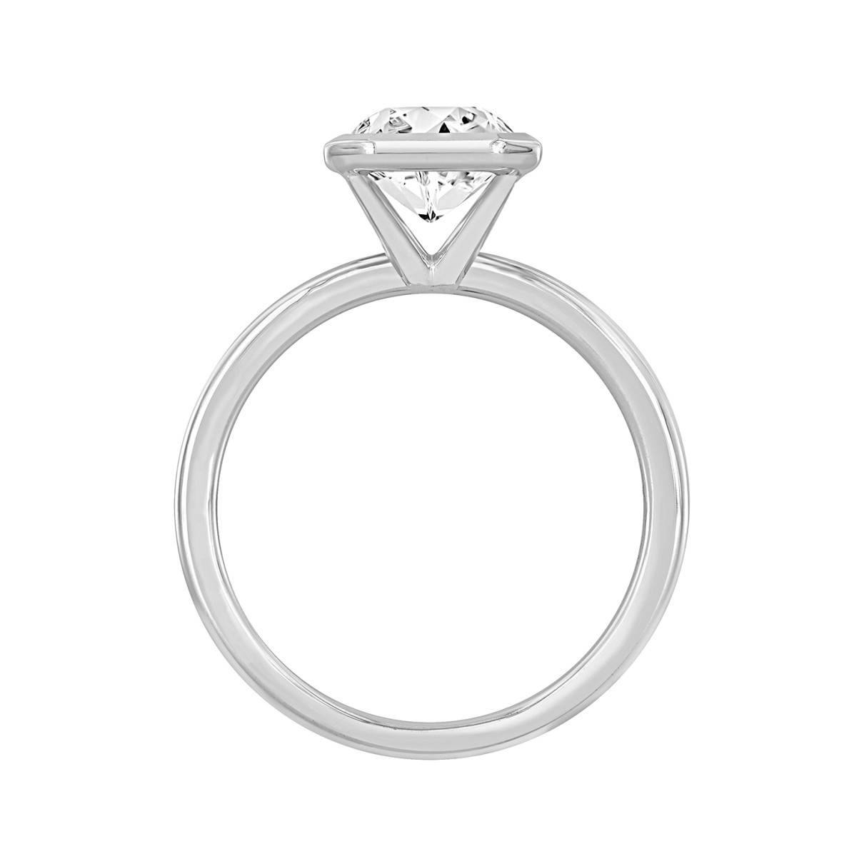 LADIES SOLITAIRE RING 2CT EMERALD DIAMOND 14K WHITE GOLD (CENTER STONE EMERALD DIAMOND 2CT )