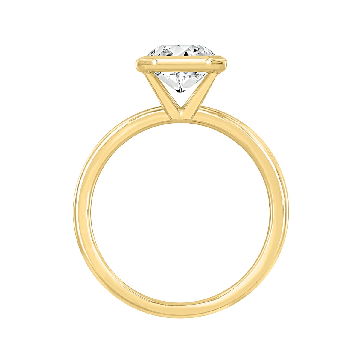 LADIES SOLITAIRE RING 2CT EMERALD DIAMOND 14K YELLOW GOLD (CENTER STONE EMERALD DIAMOND 2CT )