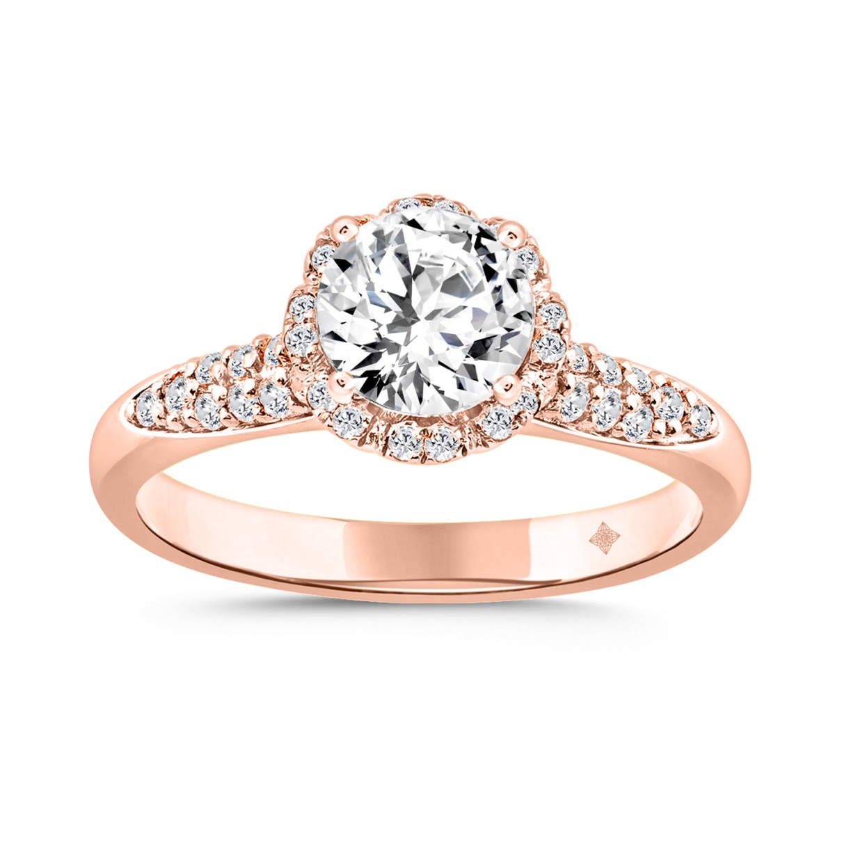 LADIES RING 1 1/4CT ROUND DIAMOND 14K ROSE GOLD