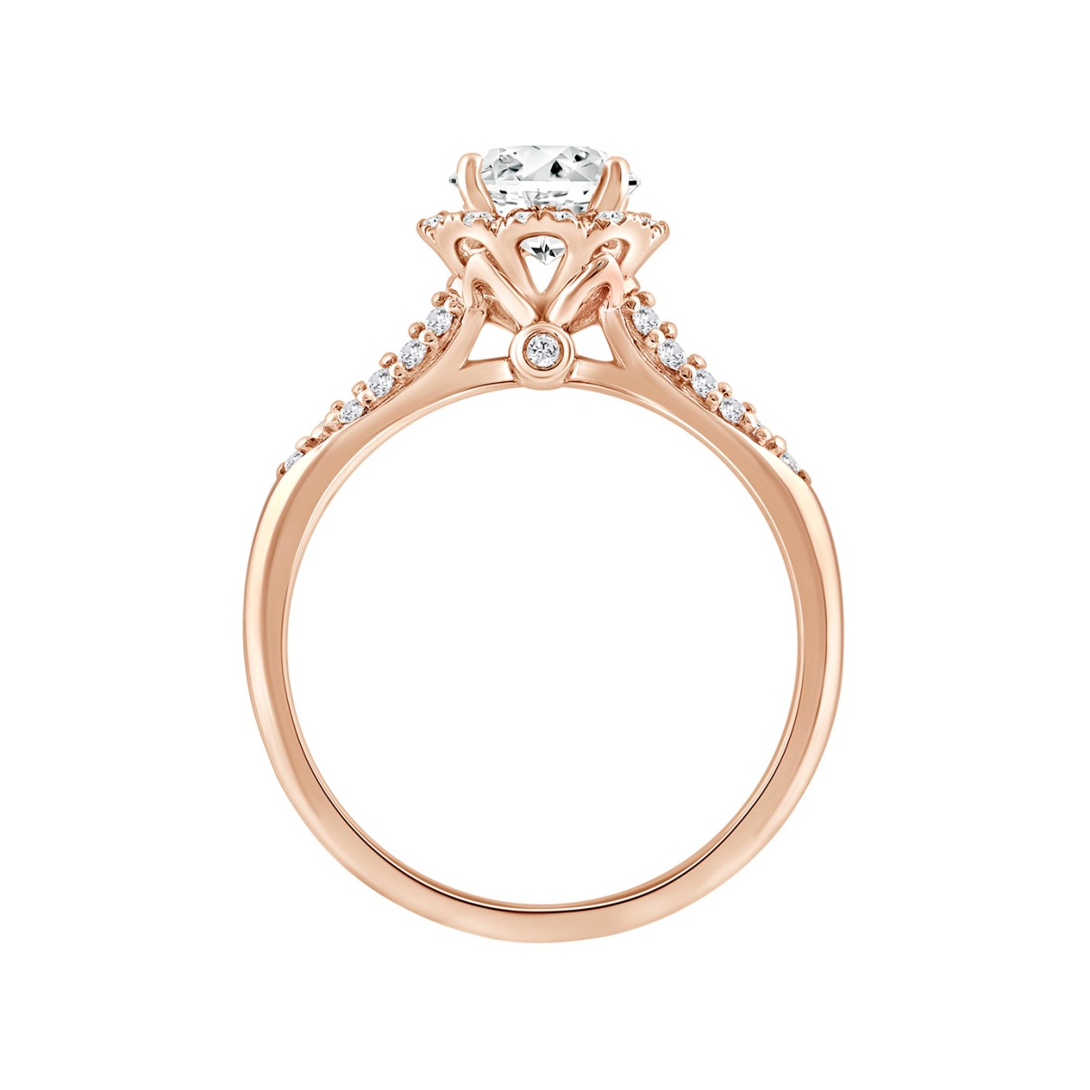 LADIES RING 1 1/4CT ROUND DIAMOND 14K ROSE GOLD