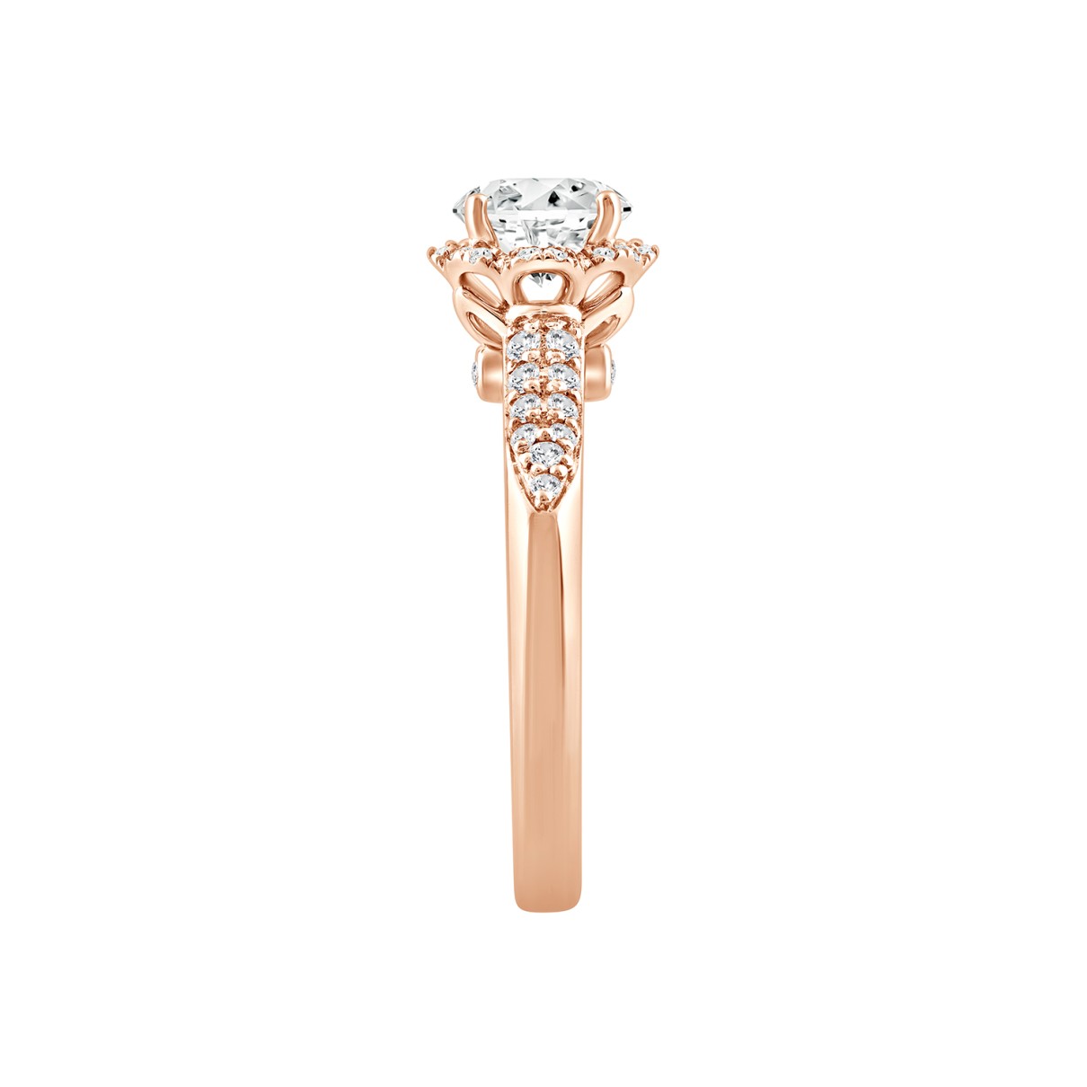 LADIES RING 1 1/4CT ROUND DIAMOND 14K ROSE GOLD